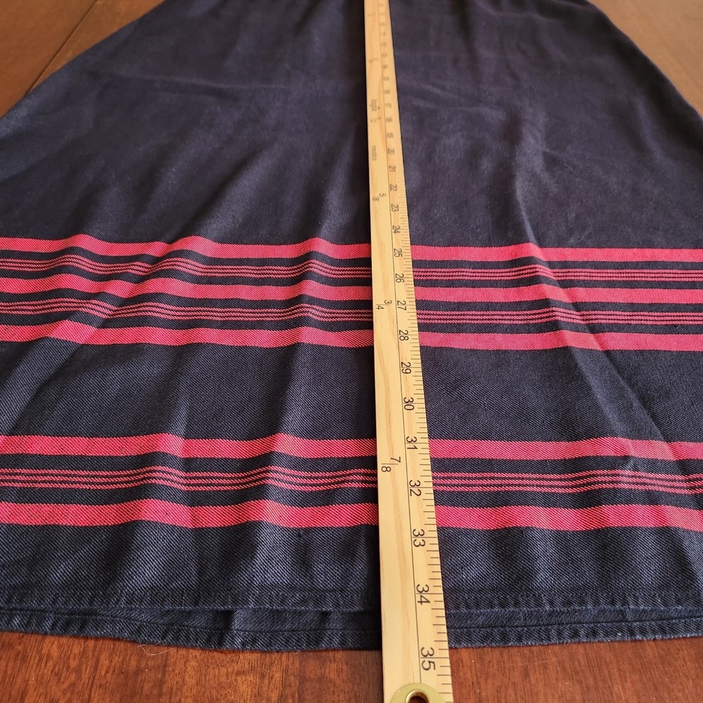 J. Jill Skirt Womens Small Blue Red Striped Maxi Side Slits Linen Blend - Picture 13 of 13